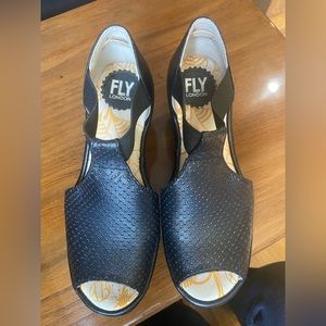 Fly London perforated T-strap wedge sandal Size 6